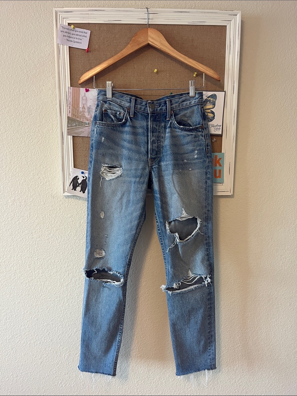With Love From LA 🫶 GRLFRND Distressed Karolina 100% Cotton Jeans